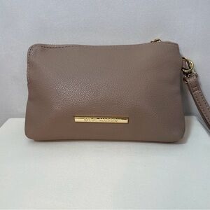 Steve Madden Taupe Wristlet with Gold Accents